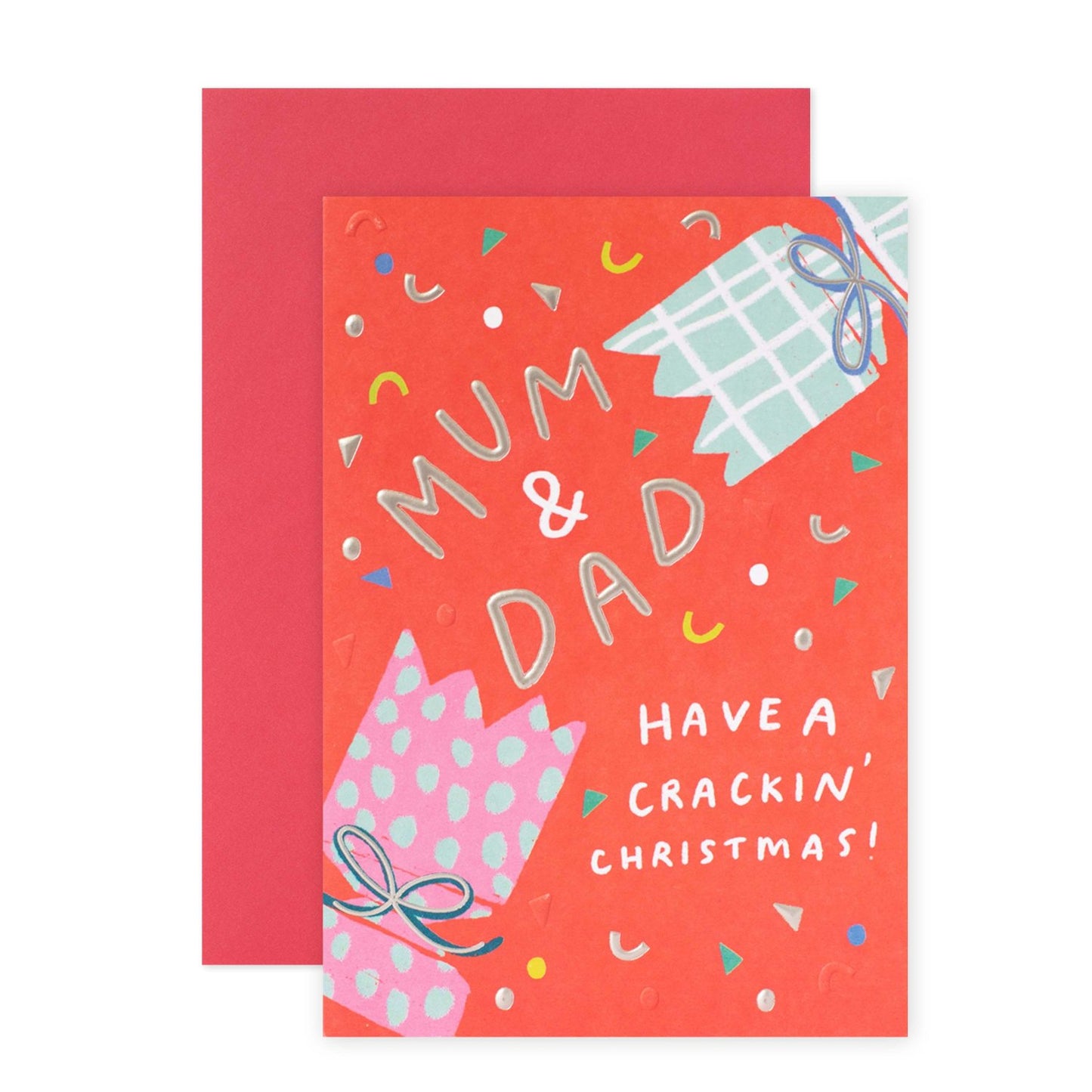 Hallmark Christmas Card For Mum & Dad - Christmas Cracker & Confetti