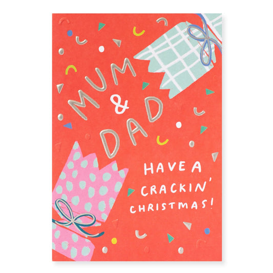 Hallmark Christmas Card For Mum & Dad - Christmas Cracker & Confetti