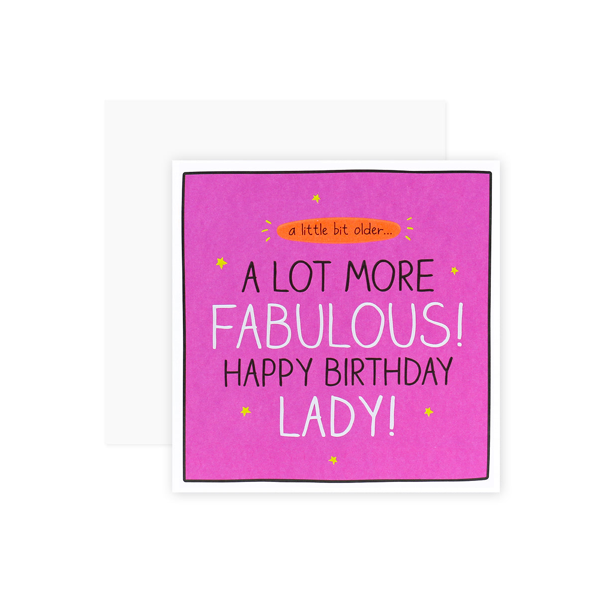 Hallmark Happy Jackson Birthday Card - Fabulous Lady with vibrant pink background, star illustrations, and embossed text detailing.