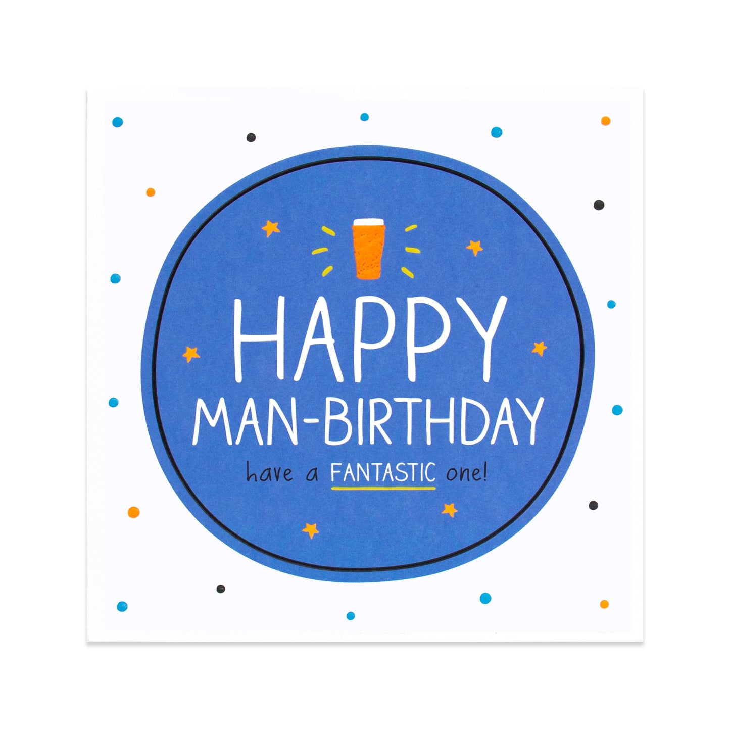 Hallmark Happy Jackson Birthday Card For Him - Man-Birthday with blue background and beer illustration, featuring embossed text.