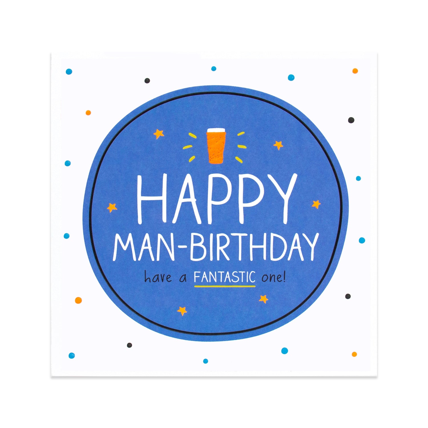 Hallmark Happy Jackson Birthday Card For Him - Man-Birthday with blue background and beer illustration, featuring embossed text.
