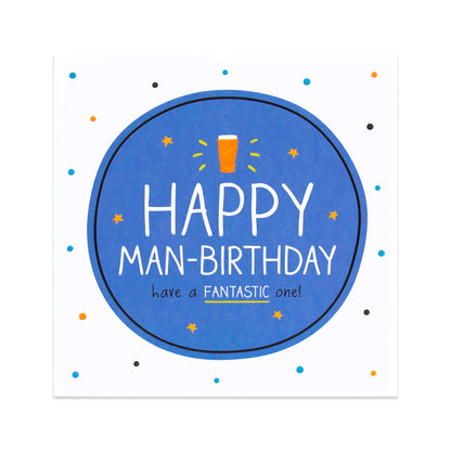 Hallmark Happy Jackson Birthday Card For Him - Man-Birthday with blue background and beer illustration, featuring embossed text.
