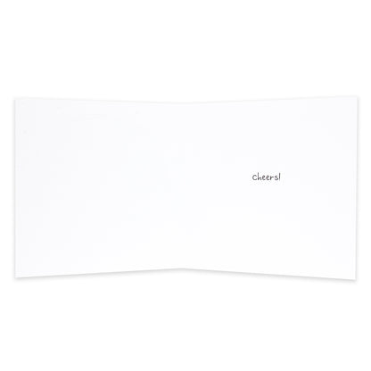 Hallmark Happy Jackson Birthday Card For Him - Man-Birthday, inside view with the text 'cheers!'. Simple white design.