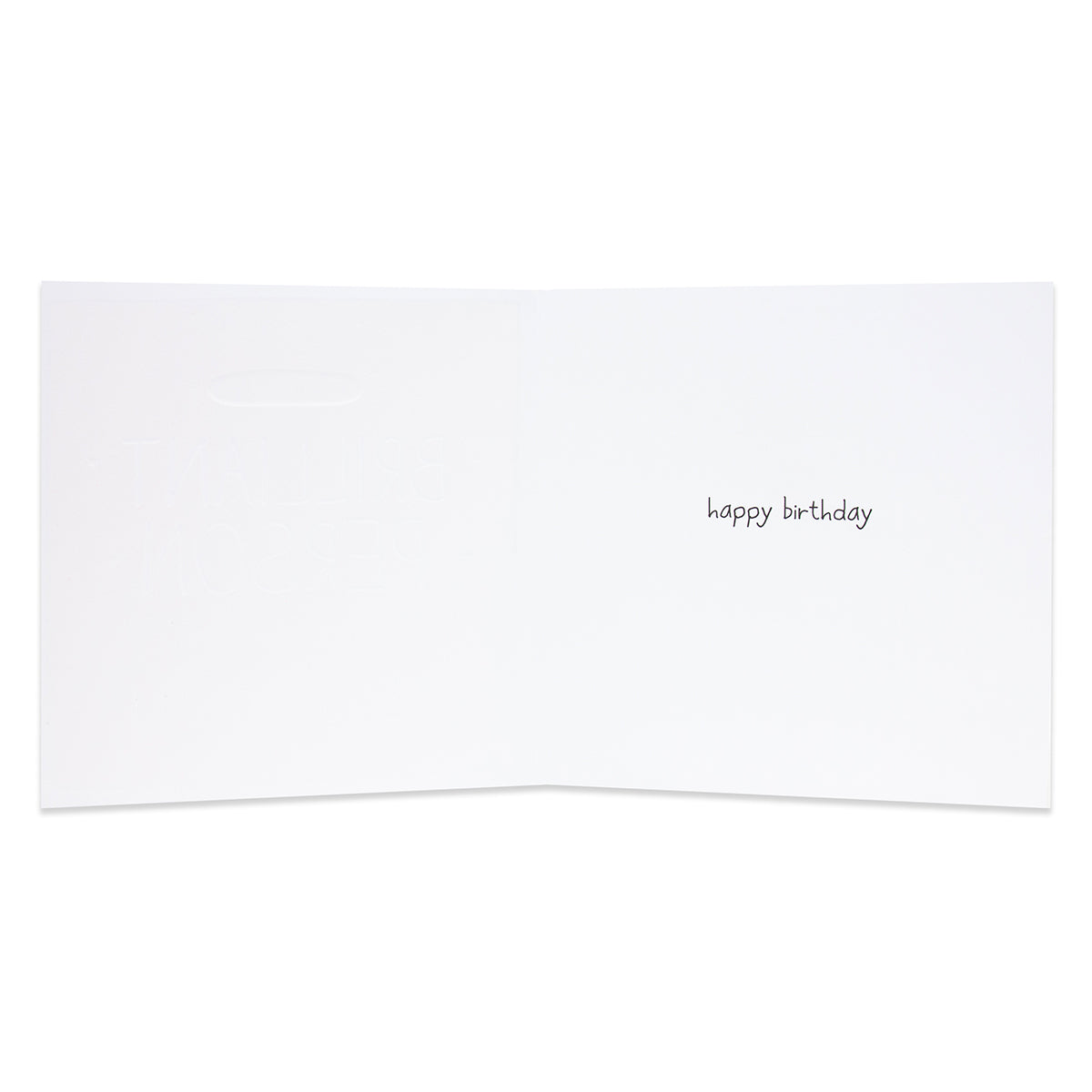 Hallmark Happy Jackson Birthday Card - Bubbly Prosecco, open view with simple 'happy birthday' text inside, blank space for personal message.
