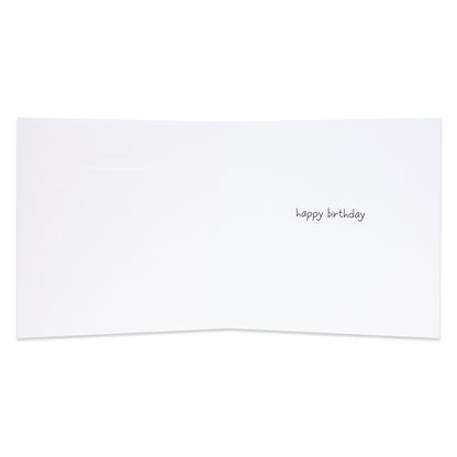Hallmark Happy Jackson Birthday Card - Bubbly Prosecco, open view with simple 'happy birthday' text inside, blank space for personal message.