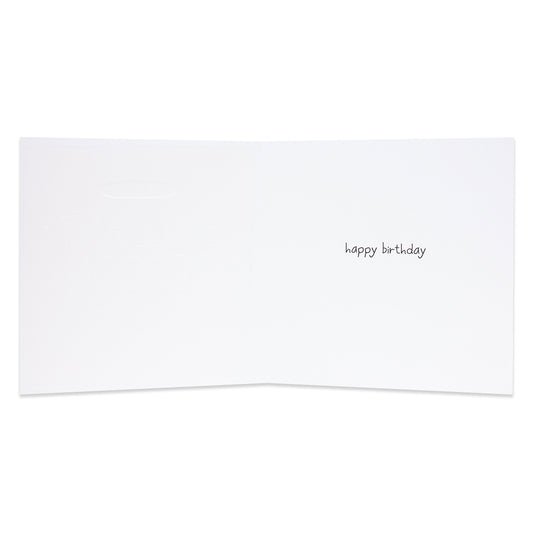 Hallmark Happy Jackson Birthday Card - Bubbly Prosecco, open view with simple 'happy birthday' text inside, blank space for personal message.