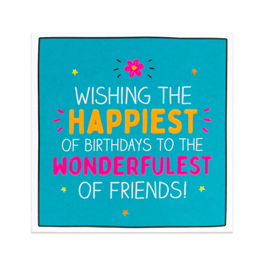 Hallmark Happy Jackson Birthday Card For Friend - Happy & Wonderful featuring vibrant turquoise background and bold typography.