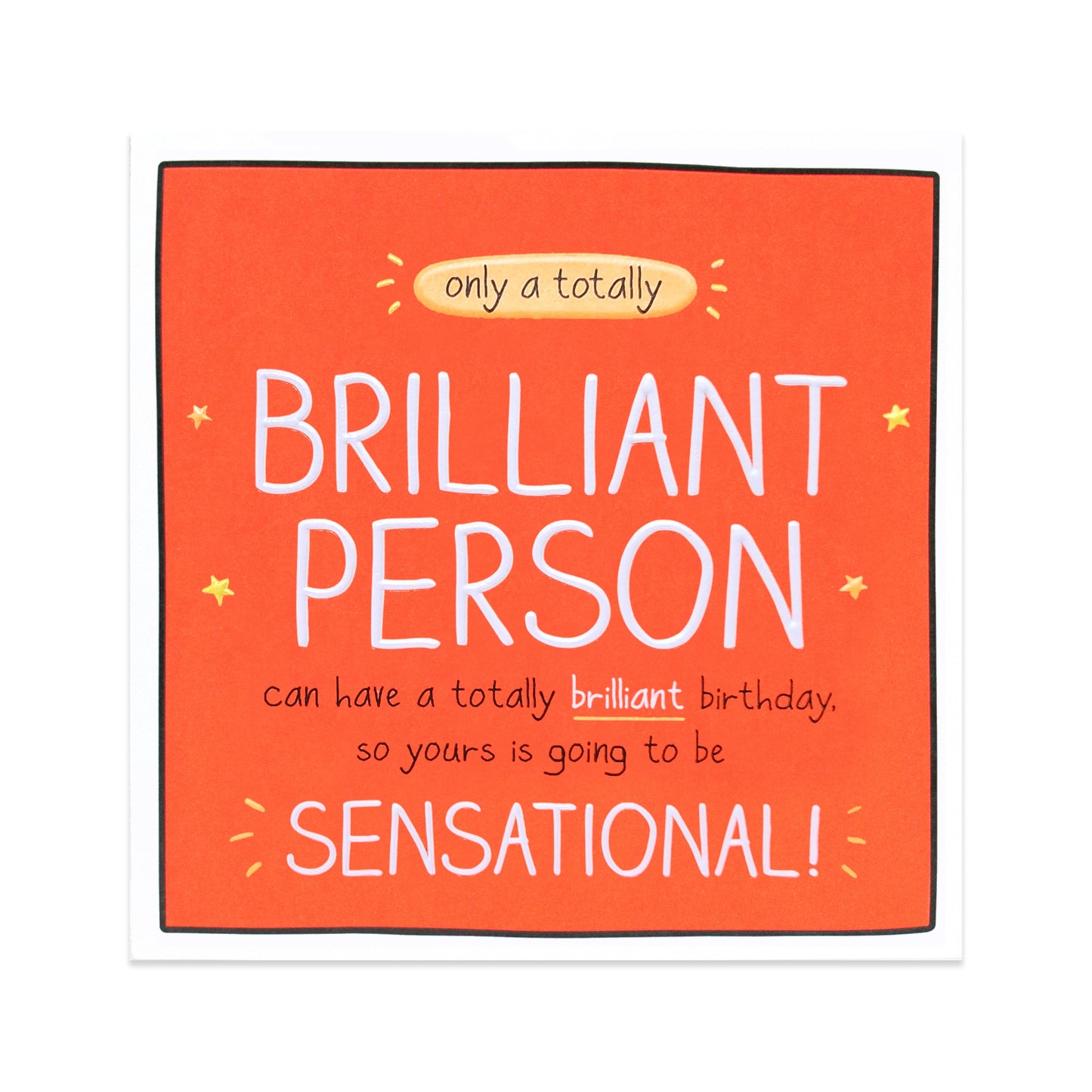 Hallmark Happy Jackson Birthday Card - Brilliant & Sensational featuring bright orange background with colourful text and star illustrations.