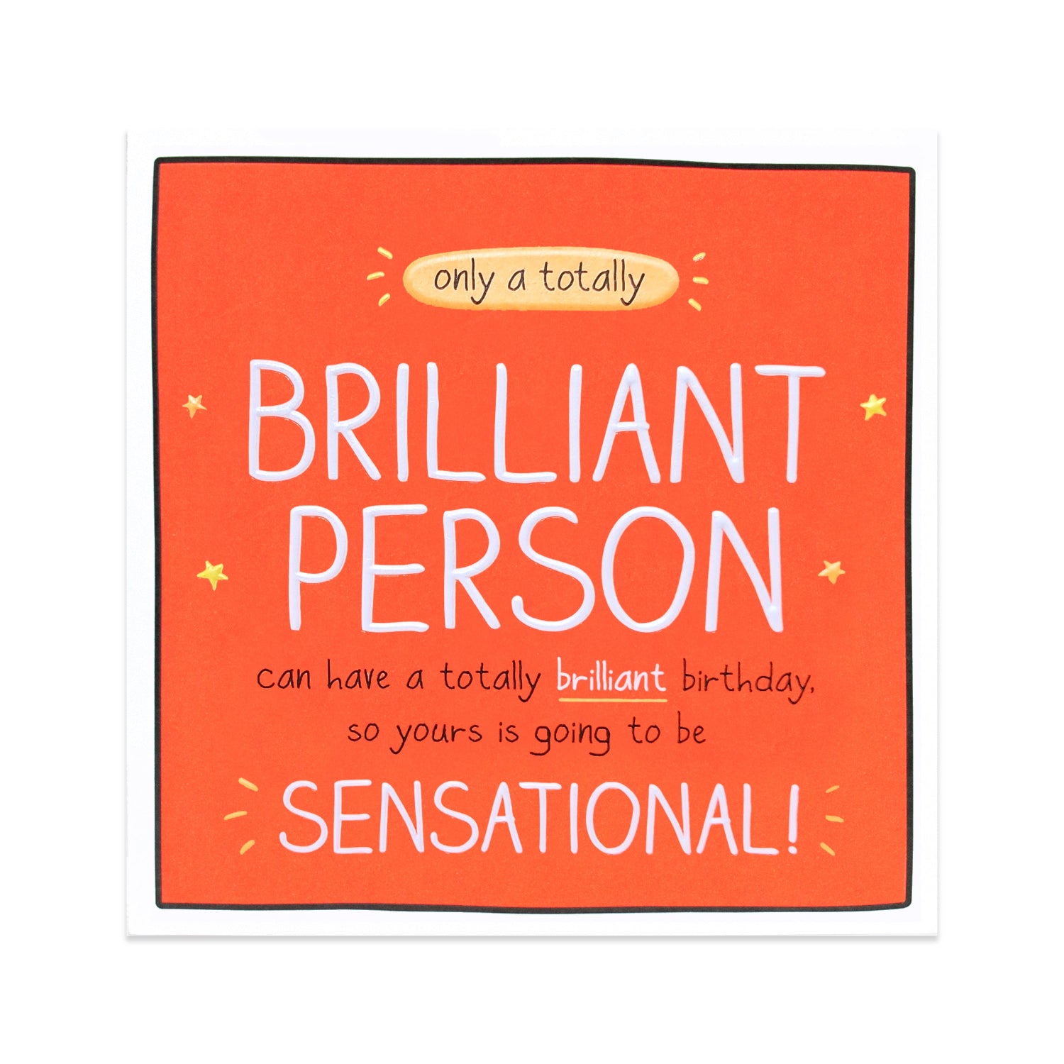 Hallmark Happy Jackson Birthday Card - Brilliant & Sensational featuring bright orange background with colourful text and star illustrations.