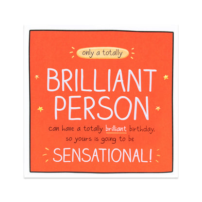 Hallmark Happy Jackson Birthday Card - Brilliant & Sensational featuring bright orange background with colourful text and star illustrations.