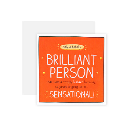 Hallmark Happy Jackson Birthday Card - Brilliant & Sensational features vibrant orange design with uplifting message and star illustrations.