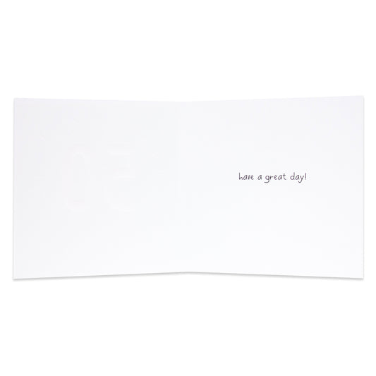 Hallmark Happy Jackson 50th Birthday Card - Wow! inside view showing the message 'have a great day!' on clean white background.