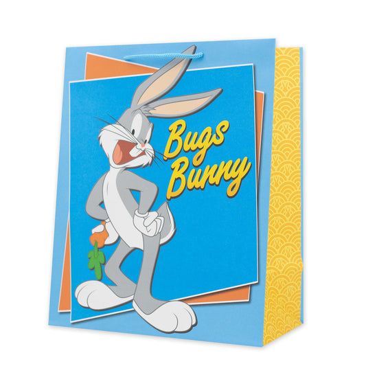 Hallmark Large Gift Bag - Looney Tunes Bugs Bunny featuring colourful design, blue background, and orange accents for gifting.