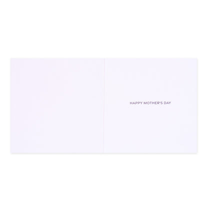 Hallmark Mother's Day Card - Wuff You, inside view showing embossed text ‘HAPPY MOTHER'S DAY’ on a blank white background.