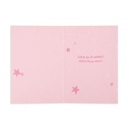 Hallmark Mother's Day card - For a special Nan on Mother's Day featuring pink interior with star designs and a heartfelt message.