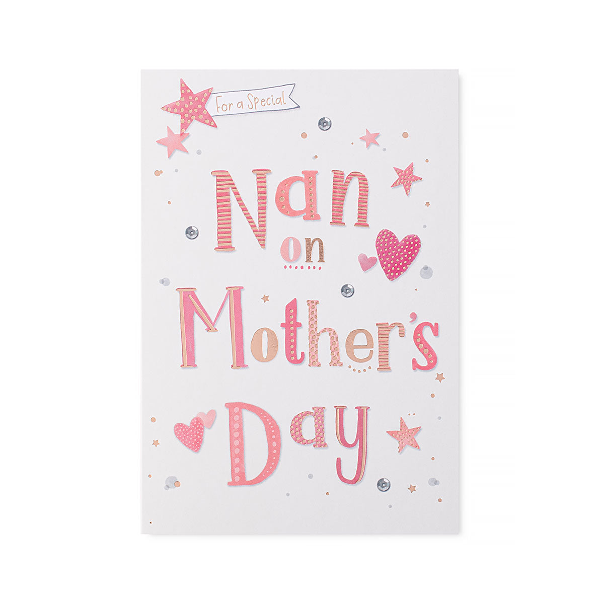 Hallmark Mother's Day Card - For a special Nan on Mother's Day featuring sparkly pink typography and gold foil accents