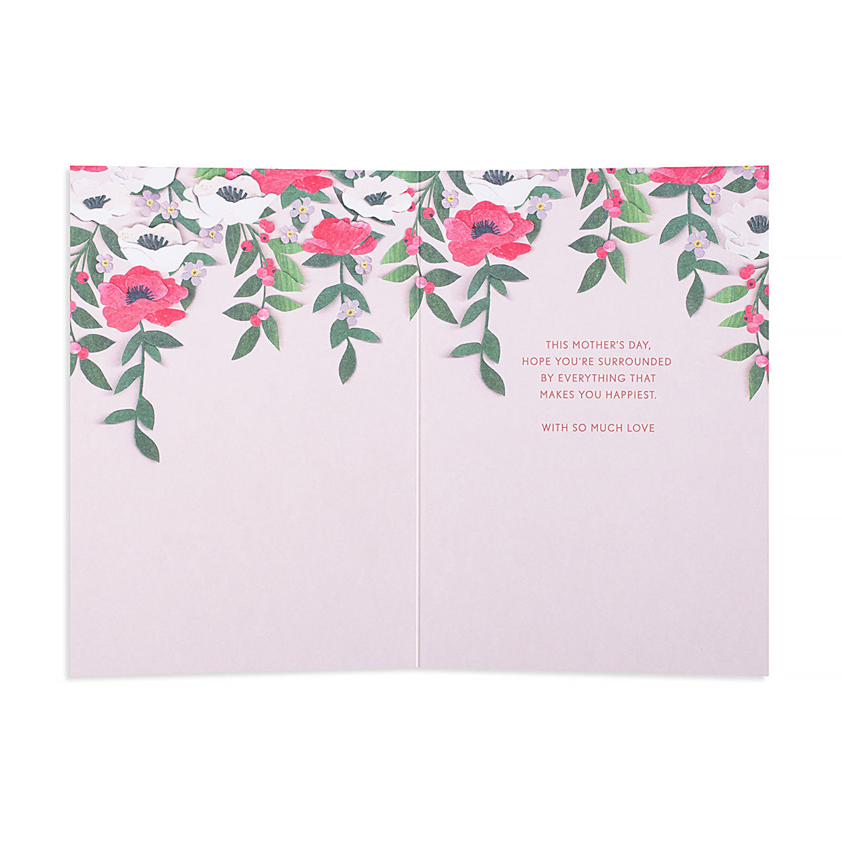 Hallmark Mother's Day Card - Personalise it with stickers included, floral design, open interior view with sentimental message.