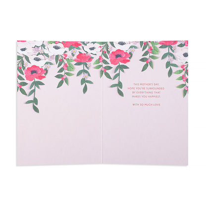 Hallmark Mother's Day Card - Personalise it with stickers included, floral design, open interior view with sentimental message.