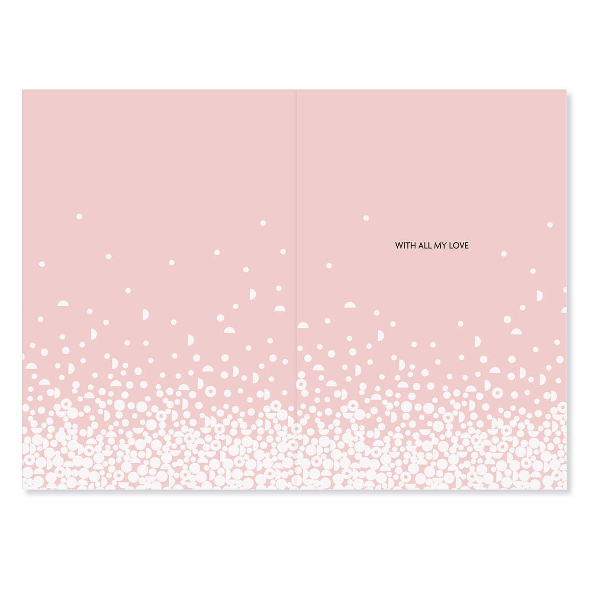 Hallmark Mother's Day Card - Gold Shimmer interior design featuring pink and white floral elements with the message 'With all my love'.