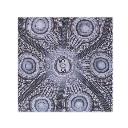 Hallmark x Emma Stenhouse Gallery Blank Greeting Card - Wounded Spirit featuring intricate black and white Indigenous artwork design.