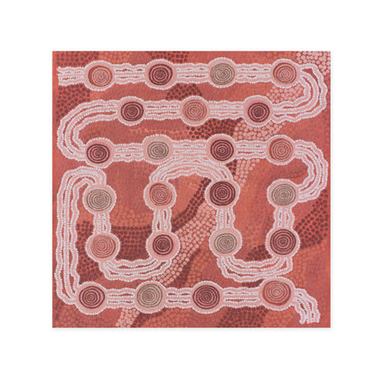 Hallmark x Emma Stenhouse Gallery Blank Greeting Card - Journey Through The Dessert featuring vibrant Indigenous artwork in warm tones.