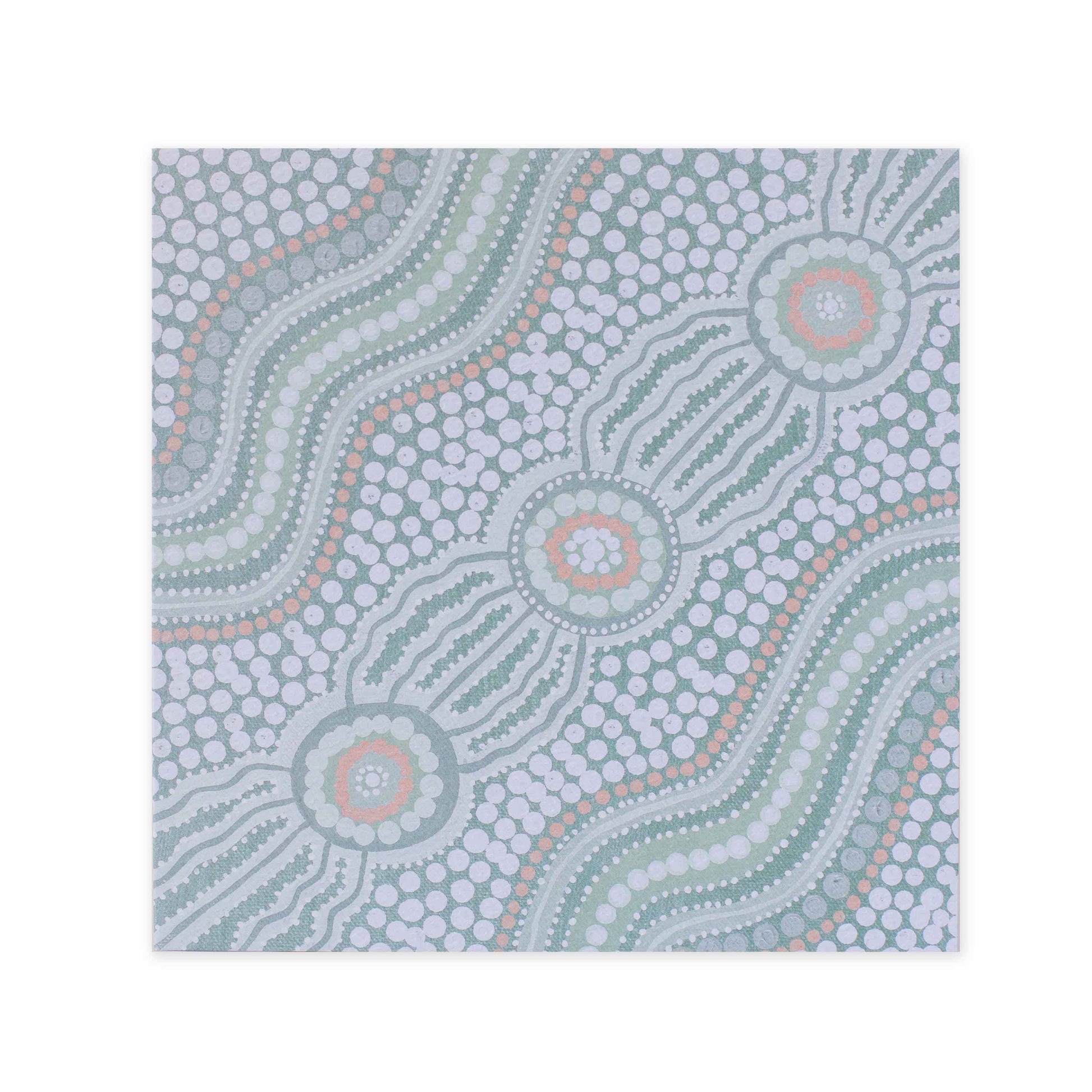 Hallmark x Emma Stenhouse Gallery Blank Greeting Card - Journey featuring a vibrant abstract pattern in soft green and pink tones.