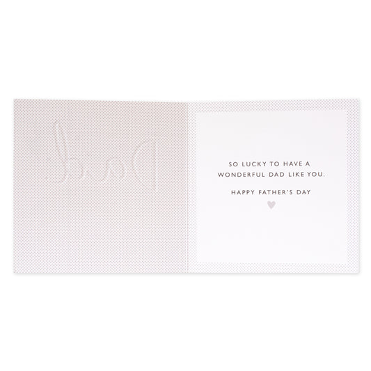 Hallmark Father's Day Card - Great Big Heart inside view with heartfelt message and dotted illustrations, showing warm sentiment for Dad.