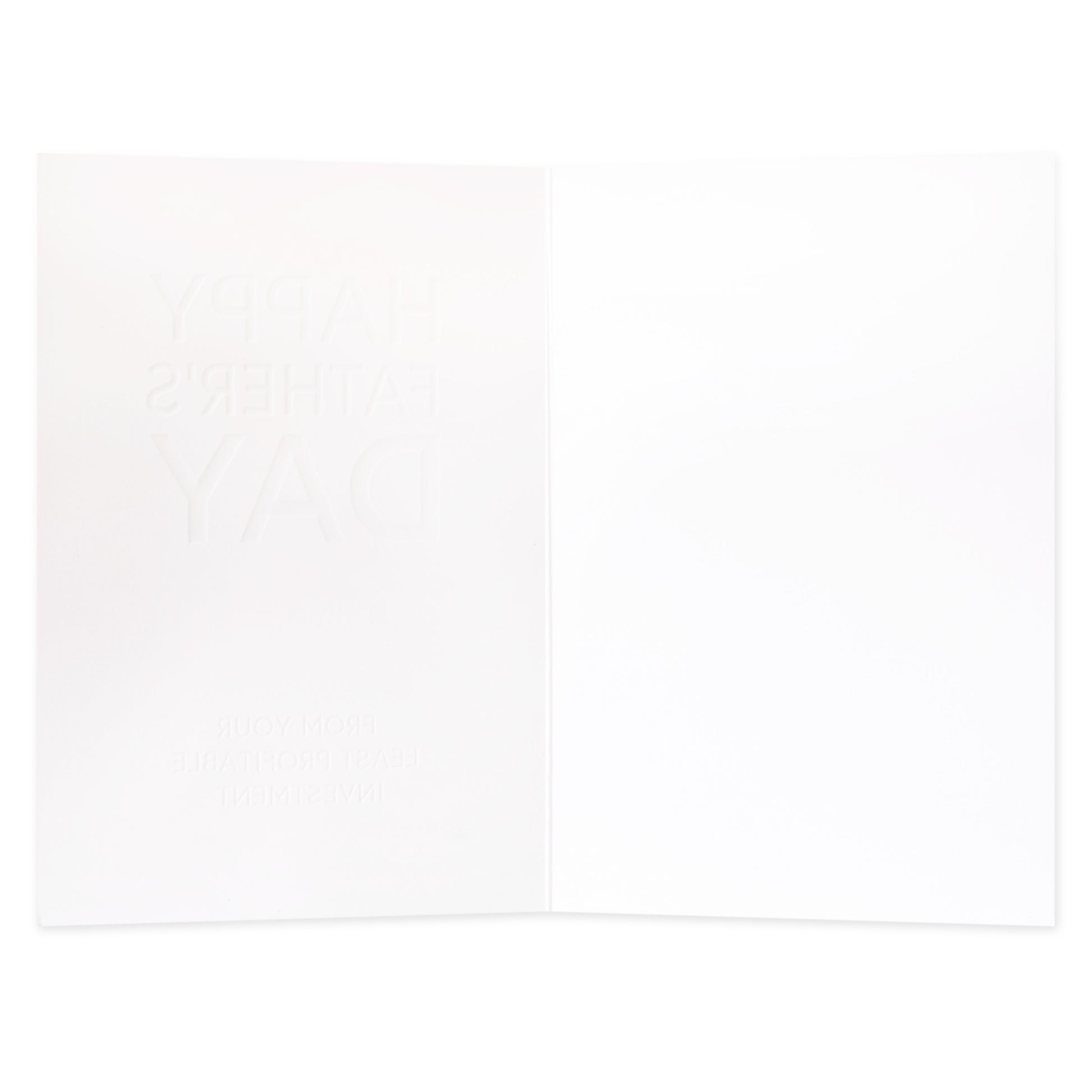 Hallmark Father's Day Card - From Your Least Profitable Investment, blank interior, embossed lettering, premium cardstock.