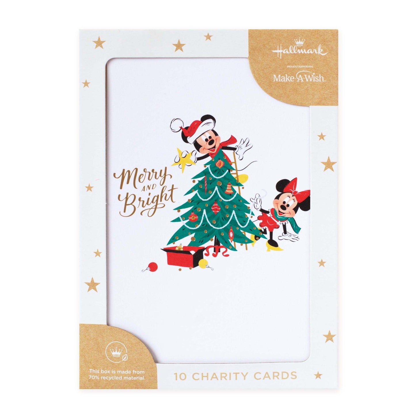 Hallmark x Disney 10 Pack Boxed Charity Christmas Cards - Mickey Mouse & Minnie Mouse