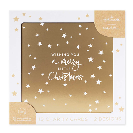 Hallmark 10 Pack Boxed Charity Christmas Cards - Tree & Stars