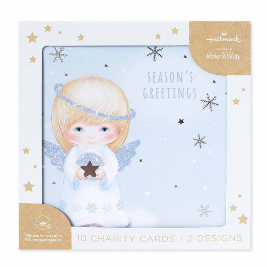 Hallmark 10 Pack Boxed Charity Christmas Cards - Angel Blessings