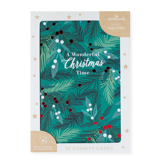 Hallmark 10 Pack Boxed Charity Christmas Cards - Wonderful Time