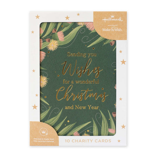 Hallmark x Christie Williams 10 Pack Boxed Charity Christmas Cards - Fern & Baubles
