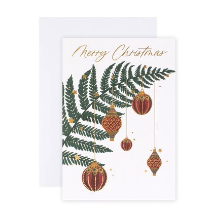 Hallmark x Christie Williams 10 Pack Boxed Charity Christmas Cards - Fern & Baubles