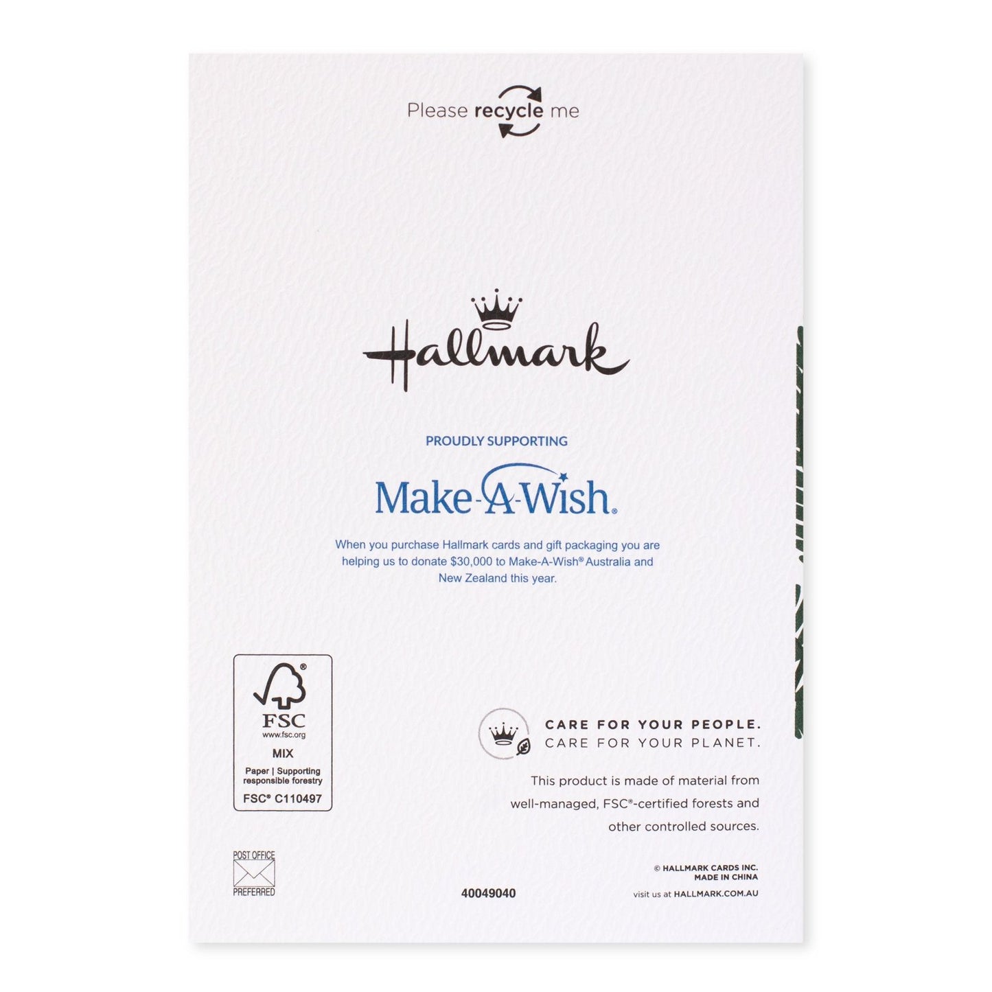 Hallmark x Christie Williams 10 Pack Boxed Charity Christmas Cards - Fern & Baubles