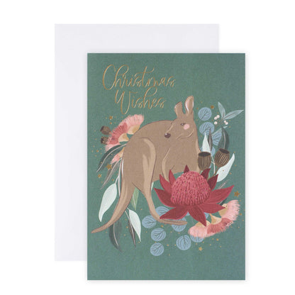 Hallmark x Christie Williams 10 Pack Boxed Charity Christmas Cards - Wombat & Kangaroo