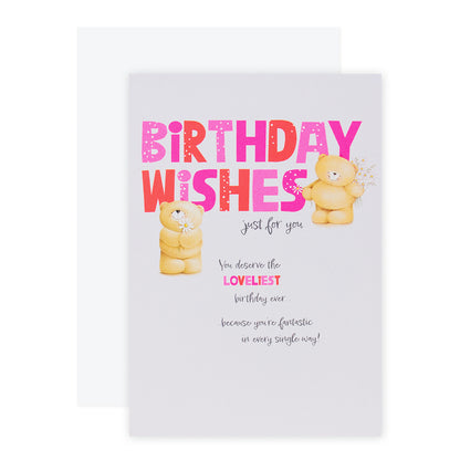 Hallmark Forever Friends Birthday Card - The Loveliest Day features illustration of bears, colourful text and heartfelt message in Australian English.