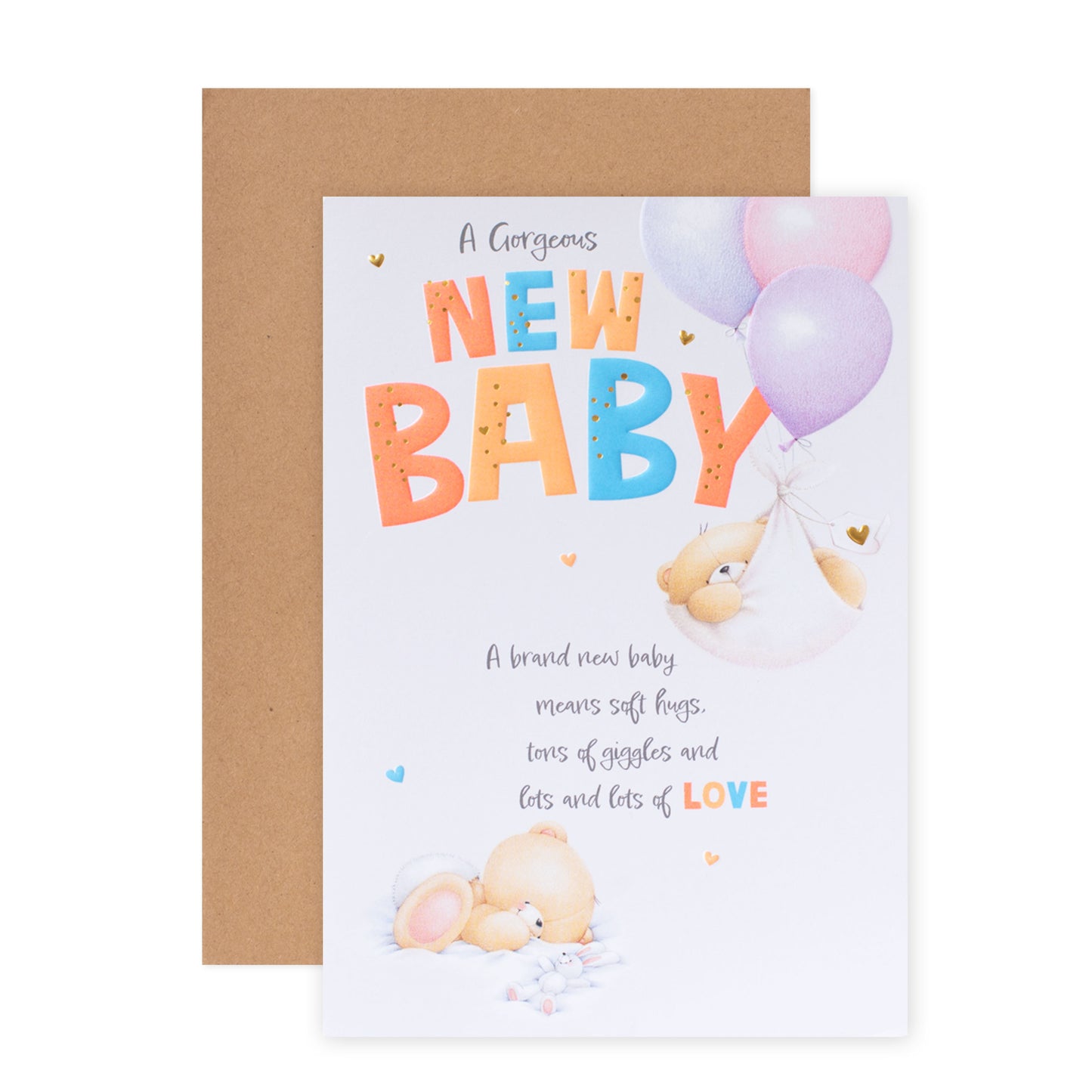 Hallmark Forever Friends New Baby Celebration Card - Soft Hugs & Giggles