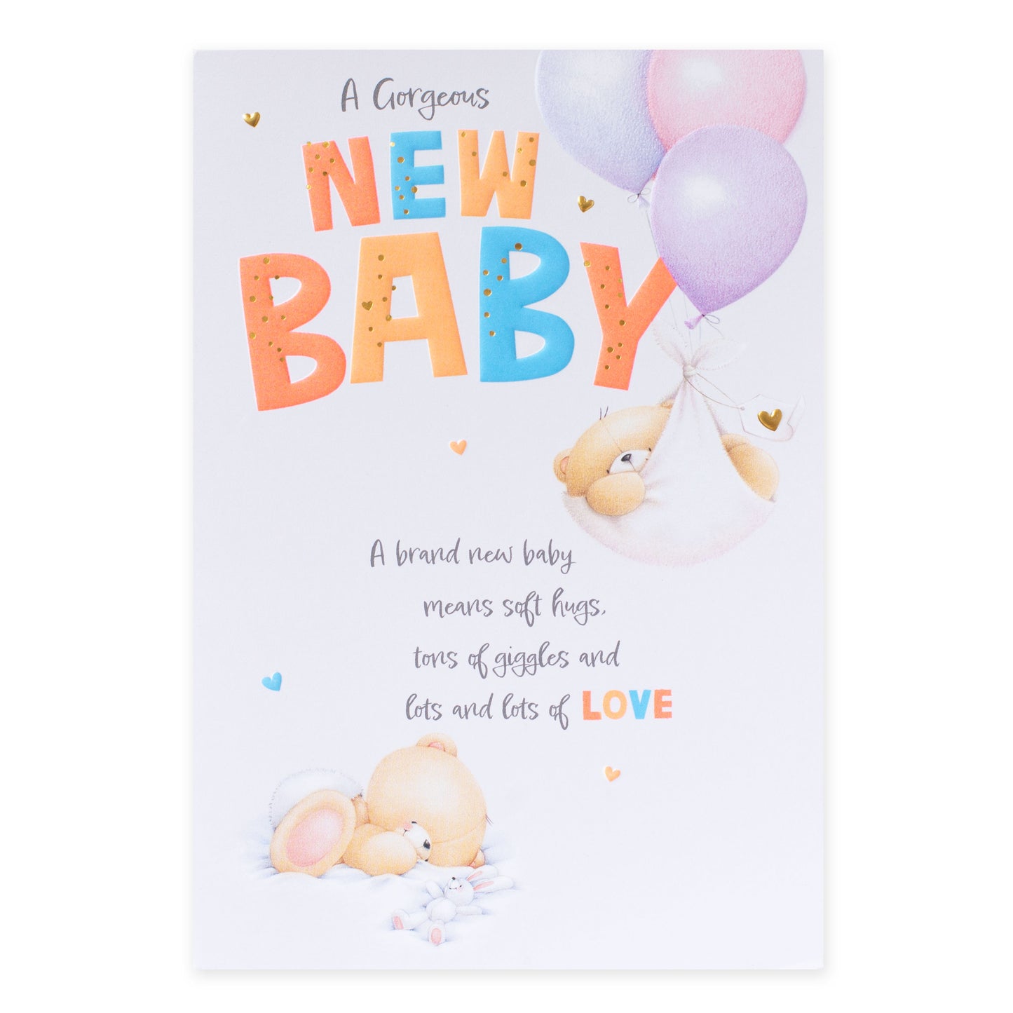 Hallmark Forever Friends New Baby Celebration Card - Soft Hugs & Giggles