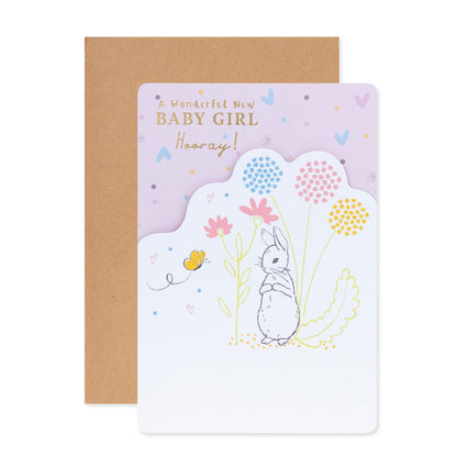 Connections from Hallmark Birth of Baby Girl Card - Cute Rabbit