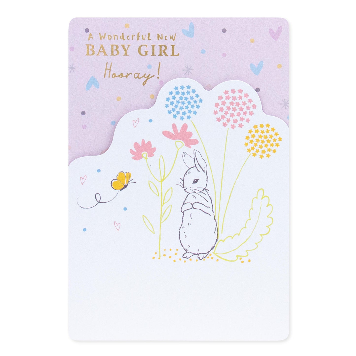 Connections from Hallmark Birth of Baby Girl Card - Cute Rabbit