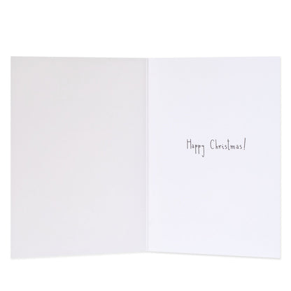 Hallmark Christmas Card For Granddaughter - With Love, inside view, featuring handwritten message 'Happy Christmas!'. White card.