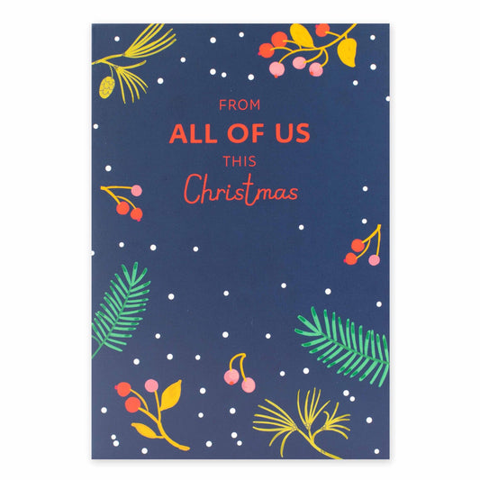 Hallmark Christmas Card From All Of Us - Happy & Bright