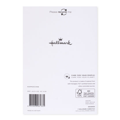 Hallmark Christmas Card For Both Of You - Brussel Sprouts back view, featuring care instructions and recycling details, made in Vietnam.