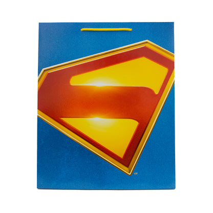 Hallmark Giftbag - Large Superman Shield, blue gift bag featuring a vibrant Superman emblem, front view