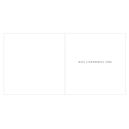 Hallmark Boxed Christmas Cards 10 Pack - Wonderful Time, inside design, greeting message, stylish white interior.