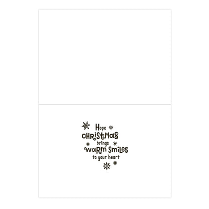 Hallmark Boxed Christmas Cards 10 Pack - Festive Puppy inside message featuring the text 'Hope Christmas brings warm smiles to your heart'.