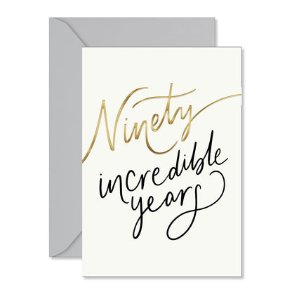 Hallmark 90th Birthday Card - Incredible Years