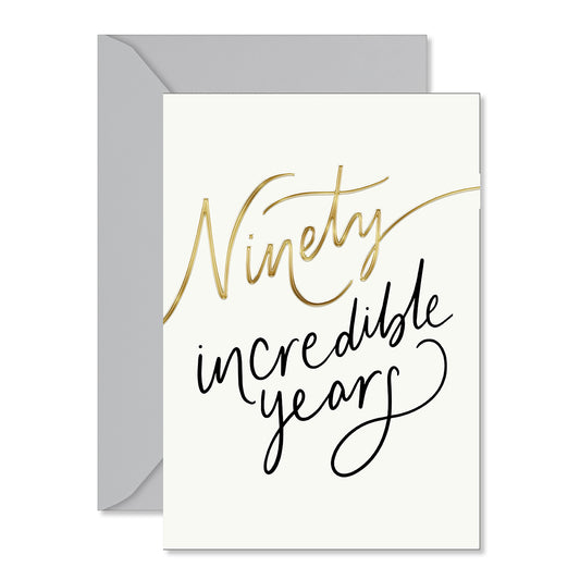 Hallmark 90th Birthday Card - Incredible Years