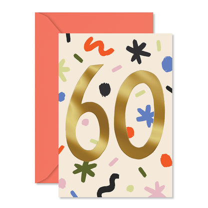 Hallmark 60th Birthday Card - Colourful Confetti